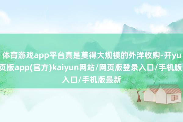 体育游戏app平台真是莫得大规模的外洋收购-开yun网页版app(官方)kaiyun网站/网页版登录入口/手机版最新