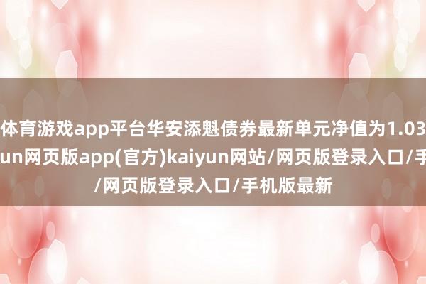 体育游戏app平台华安添魁债券最新单元净值为1.0357元-开yun网页版app(官方)kaiyun网站/网页版登录入口/手机版最新