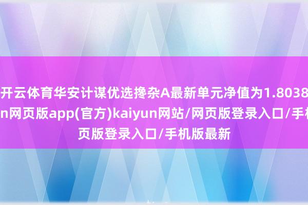 开云体育华安计谋优选搀杂A最新单元净值为1.8038元-开yun网页版app(官方)kaiyun网站/网页版登录入口/手机版最新